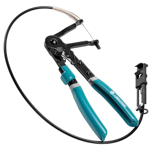 LIBRATON Pince à Collier Serrage Flexible, 70cm Pince à Collier de Radiateur, Outil de Serrage de Tuyau à Ressort à Cliquet Réglable 8-50mm, Poignée Ergonomique...