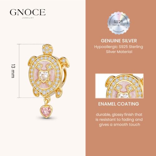 Image of GNOCE Ocean World Cute Animal Charm Beads,925 Sterling Silver Dangle Charms Fit Bracelets & Necklace, Hand-Finished Keepsake Travel Jewelry Gift for Women Men BBF