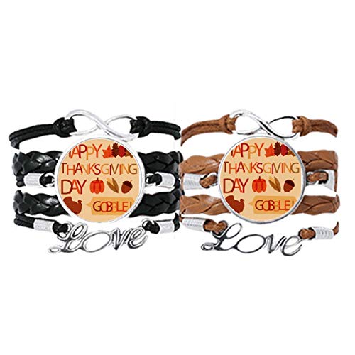 Bracelet amour en cuir citrouille pour vos sorties automnales