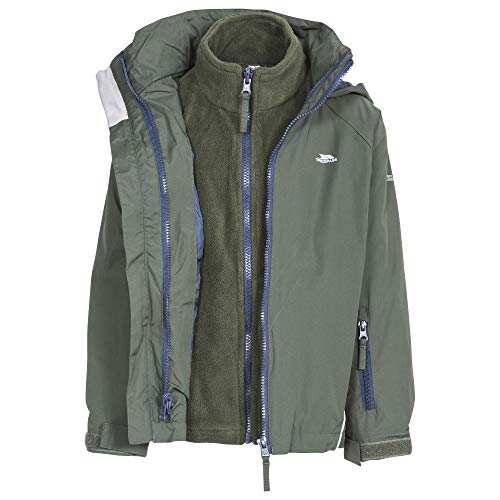 Trespass Rockcliff, Blue, 2/3, Waterproof 3-in-1 Jacket with Hood, Removable Inner Fleece Jacket Kids Unisex, Age 2-3, Blue - Image 5