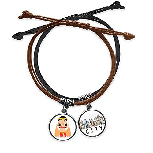 Danseuse Orientale Bracelet Corde et Cuir Sidi - Bijou de Main Traditionnel et Élégant