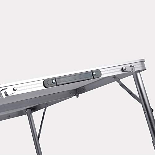 Table de camping avec tabouret aluminium 90x60 cm de barbecue