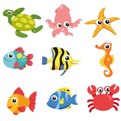 9 pegatinas antideslizantes para bañera, almohadillas antideslizantes para ducha, bañera, protección antideslizante (animales marinos)