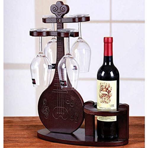 Soporte para Botella de Vino Estilo Violín en Madera de Bambú miniatura 3