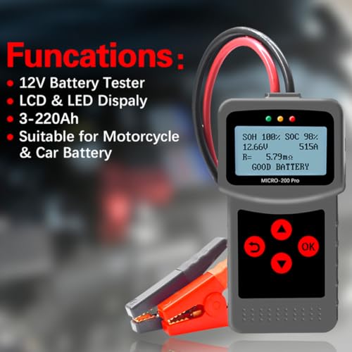 Probador de baterías para motocicletas y coches MICRO-200 PRO para evitar fallos de arranque 4