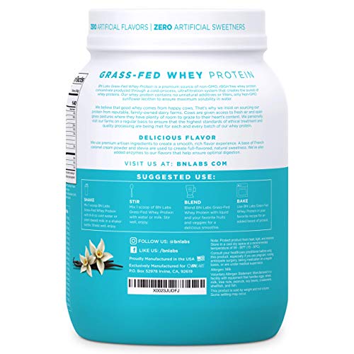 Grass Fed Whey Protein Vanilla 2lb - 100% Pure and Natural - 2lb/26 Servings - 24g Protein - Cold Processed - Non-GMO - rBGH-Free - High Quality from Happy Healthy Cows USA - Thumbnail 5
