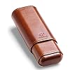Cigar Case Travel Holder - PU Leather Cedar Wood Lined Brown 2 Ct Sturdy Carry Case - 58 Ring Gauge