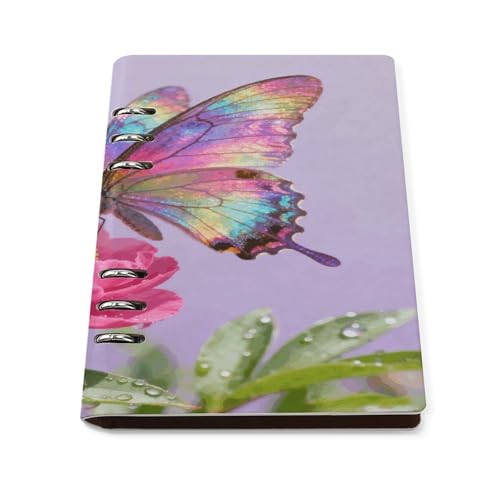 VTCTOASY Colorful Butterfly Flower Journal Notebook Refillable A5 Binder Notebooks