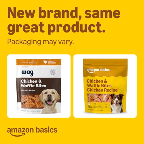 Image of Amazon Basics Dog Treats Chicken and Waffle Bites 24oz (Previously Wag)