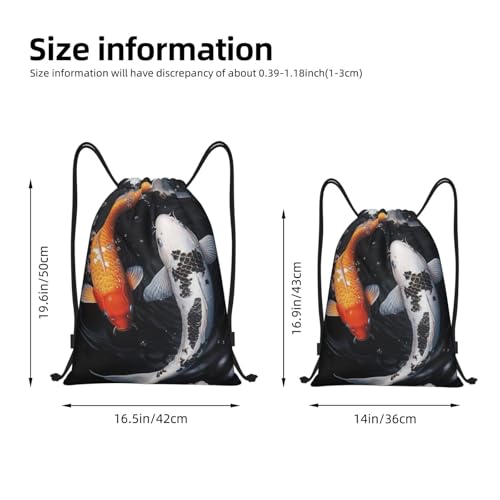 Japanese Koi Fish Pattern Drawstring Backpack Bag - Sports Gym Sack For Women Men4