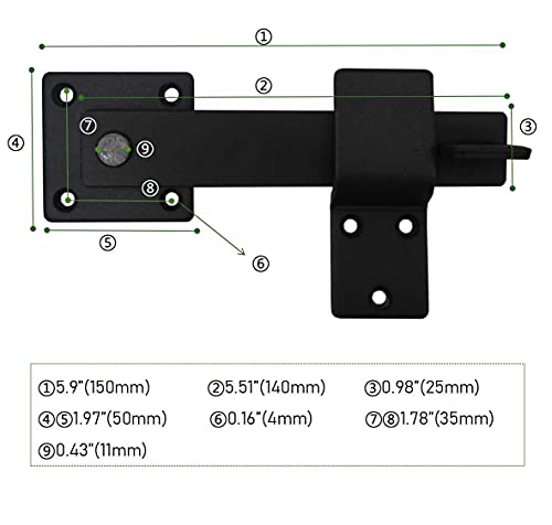 Zuiwan Flip Gate Latch Barn Door - 1 Pcs 5.5" Matte Black Heavy Duty Hardware Flip Latch Farm Gate Latches For Wooden,Gate Latches,Vinyl Fence #TOP1