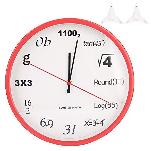 Horloge murale quartz 30 cm rouge en métal pour déco salon moderne - 7