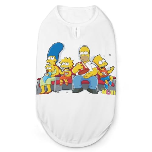 ペット服 ザ・シンプソンズ 犬服 犬の服 Tシャツ ペットウェア ドッグウェア 猫服 洋服 袖なし 薄手 おしゃれ 脱毛保護 通気性よい 春秋冬服 お散歩 お出かけ 小型犬 中型犬