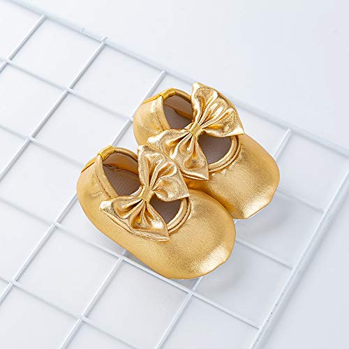 Amberetech Infant Girls 4Pcs Mini Mouse Gold Shorts Set Cotton Romper+Bloomers+Shoes+Headband Outfit (White-Short, 12-24 Months) #TOP5