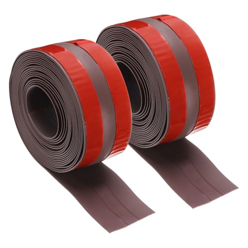 Image of uxcell 126 inchx1.5 inch Caulk Tape Waterproof Tape Not Go Moldy Double Line Self Adhesive Shower Tape Caulk Strips for Kitchen Countertop,Bathroom Toilet Floor Brown 2Pcs