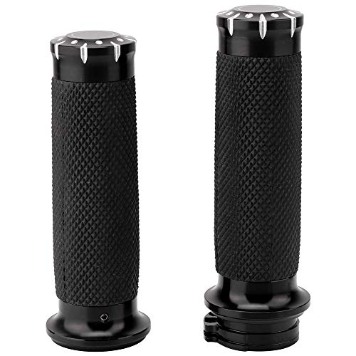 KIMISS Pair of Motorcycle Handlebar 25mm Motorcycle Grips End Hand Bar Grip