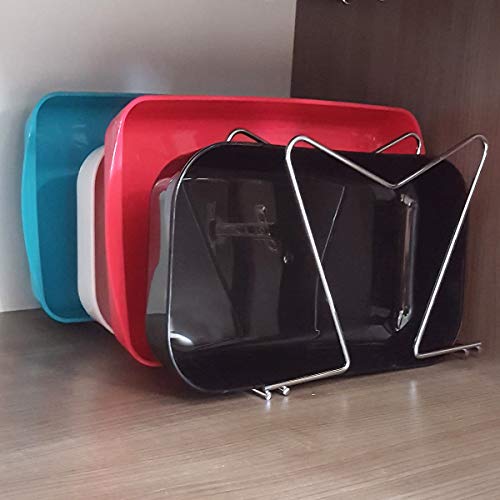 MS Aramados, 287, Organizador de Armario Aramados Para Cozinha Porta Formas, cor Cromado, Aço