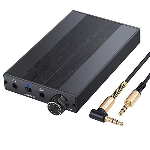 LiNKFOR Portable Headphone Amplifier 16-500 Ohms Headphone Amplifier Rechargeable 3.5mm HiFi Earphone Amplifier