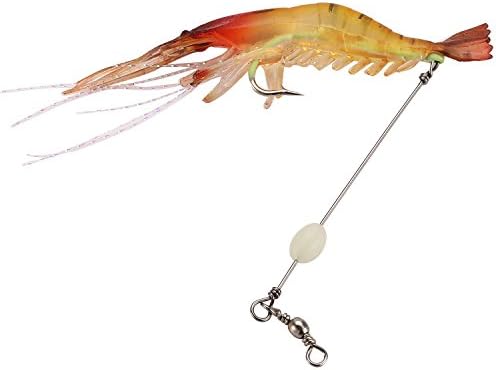 Zide 12PCS Soft Bait Lifelike Shrimp with Bait Fishing Lures