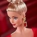 Barbie Signature Doll, Mattel 80th Anniversary Collectible in Glittery Red Tulle Gown with Drop Earrings and Sheer Gloves, Blonde Hair