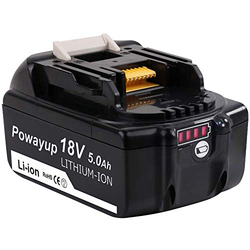 Powayup BL1850B Reemplazo para Makita 18V 5.0Ah Batería BL1850B BL1860B BL1860 BL1840B BL1830B BL1830 BL1845 LXT-400 con Indicador