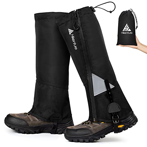 HIKENTURE Gaiters Hiking for Men & Women, Waterproof Breathable Snow Gators, Adjustable Anti-Tear Leg Gaiters with Upgraded Zipper for Walking, Hunting, Climbing