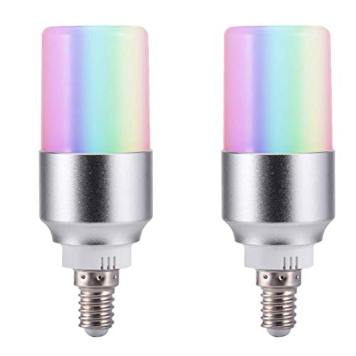 Bombilla Wifi, VBFFS Bombilla LED Inteligente RGB Multicolor 9W Control de Voz, 900LM Smart Bombilla Funciona Compatible Con Alexa Echo y Google Home, para Casa Decoración Bar Fiesta KTV-2 Pack,E14