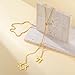 Dreamtimes Jewish Hebrew Chai Pendant Necklace Star of David Necklace for Men Women Y Chain Adjustable Long Necklaces Elegant Jewish Jewelry (Gold)