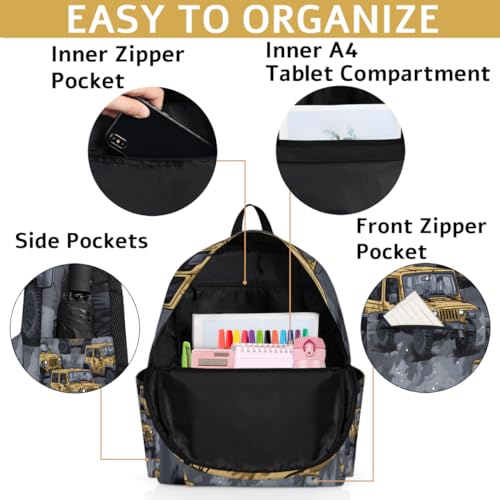 Kids Backpack for Girls Boys School Bookbag Water Resistant Lightweight Travel Bag Adjustable Shoulder Straps Preschool Primary School Toddler Backpack Cartoon Car Pattern Print4