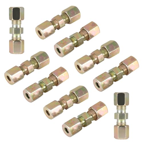 GEARMONSTER 10 Stück Bremsleitungsverbinder, 4,75mm Bremsleitung Verbinder, Bremsleitungsverbinder für Bremsleitung ohne zu bördeln Verbinder, Bremsrohr Armaturen Ohne Bördeln