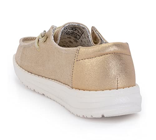 Image of Hey Dude Girls Wendy Youth MOC Toe Shoes, Golden Star, 4 AU