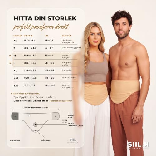 Image of SIIL Ostomy Belt Beige abdomen Colostomy, Ileostomy, Urostomy | Ostomy Bag Cover Swimming & Sports | Stoma Support Belt