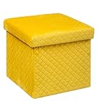 Neutro Puf Plegable Terciopelo Amarillo