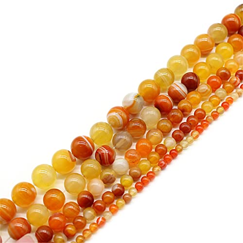 Perles d'agate rayée orange Hamthuit pour création de bijoux et bracelets DIY - 3