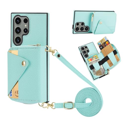 Étui portefeuille pour Samsung S24 Ultra avec porte-cartes et fermeture éclair