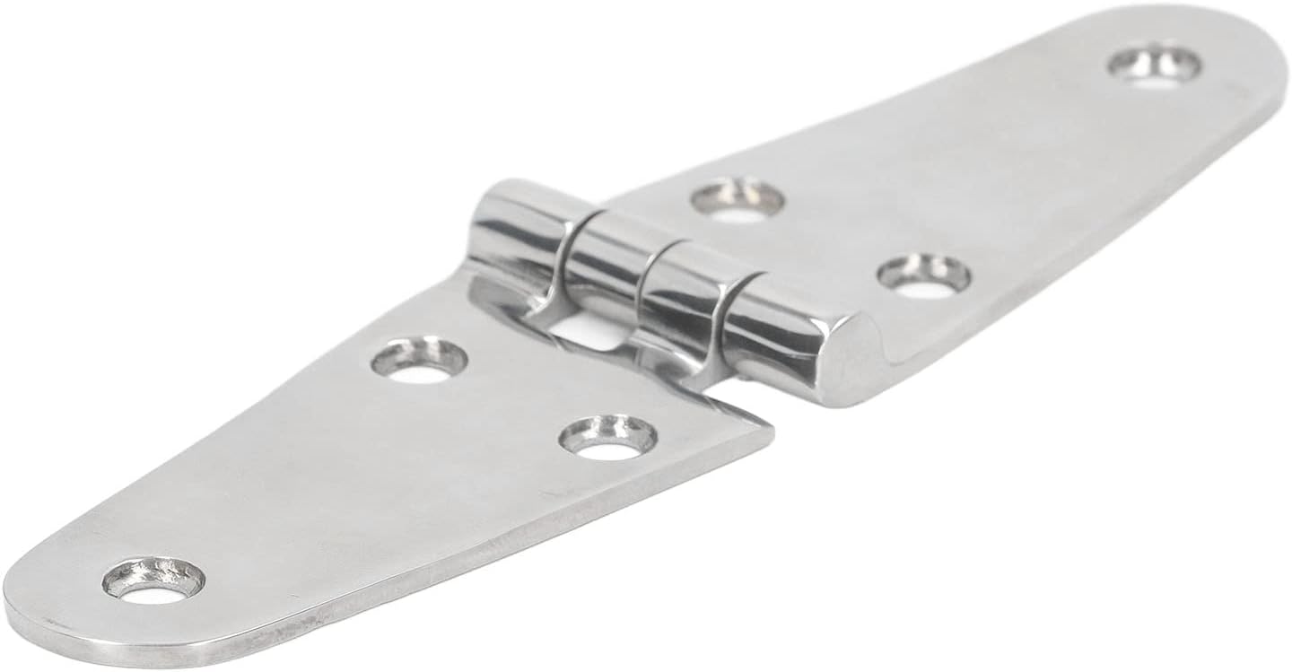 316 Stainless Steel Marine Grade Door Hinges, 4 - Pack, 144 x 38mm - Salt Water, Mirror Polished Finish for Boat Cabinets, Yachts & RV Hardware