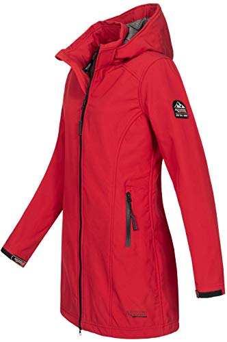 A. Salvarini Damen Softshell Jacke wasserabweisend Outdoor lang AS-131 [AS-131-Rot-Gr.XL]