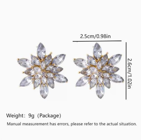 Rhinestone Flower Stud Earring for Women Trendy Diamond Snowflake Stud Earrings Elegant Winter Holiday Party Jewelry Gifts - Image 6