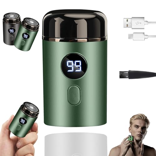 Easy Trim Afeitadora, Mini EasyTrim Pro Afeitadora Eléctrica Inalámbrica Corporal Masculina, USB Recargable, Lavable, Fácil de Llevar (Verde)