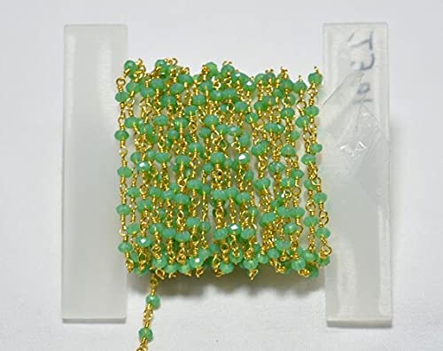 Chaîne rosaire chrysoprase plaqué or 24K pour bijoux bohème chic - 2