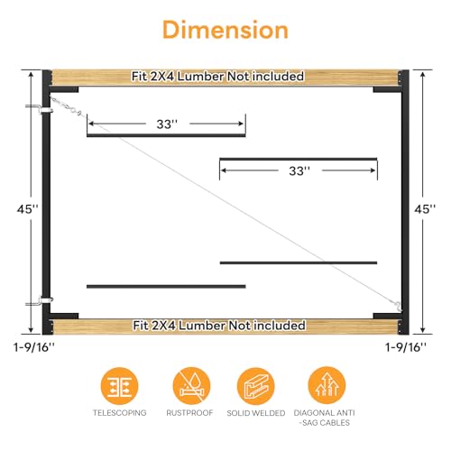 DIYHD Adjustable Anti-Sag Gate Frame Kit for 2x4 Lumber, 2 Pack by DIYHD - Image 4