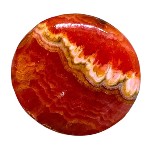 Gemme Rhodochrosite de prestige 35mm cabochon d'exception pour joaillerie