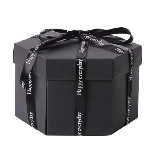 Kexpery Caja explosiva hexagonal con álbum de fotos DIY, cajas de regalo de cartón hechas a mano creativas para San Valentín, propuesta de matrimonio