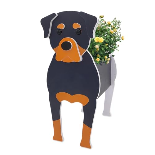 Durimi Maceta con forma de perro | Encantadora maceta facial para plantas de interior y exterior | Decoración única para jardín y hogar (Rowena)