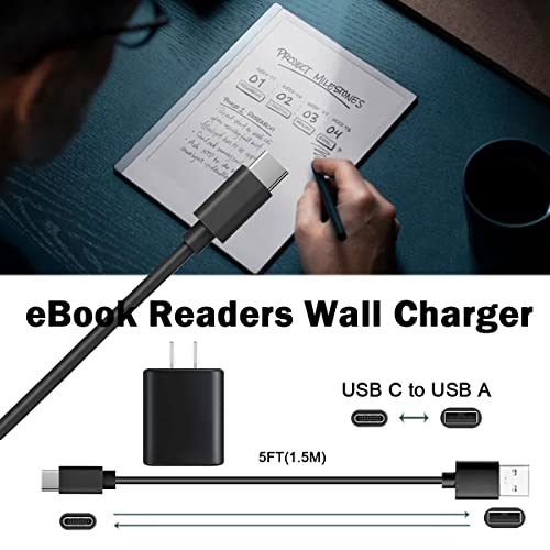 Usb C Charger Cable Compatible For Remarkable 2 Paper Tablet, Kobo Sage, Kobo Libra 2, Kobo Elipsa Pack, Clara 2E, Note Air 2, Nova Air, Meebook P78 Pro, Ebook Readers Adapter Power Charging Cord #TOP1