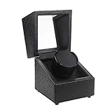  HYLH Automatic Watch Winder Box for Single Watch with 3 Mode, Quiet Motor Battery Powered and AC Adapter