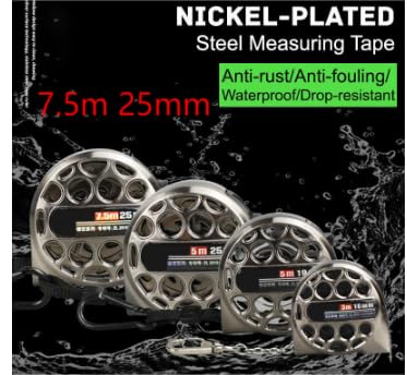 NIYATA Hollow Tape Measure, Industrial Grade Waterproof Anti-Rust Corrosion-Resistant Steel Tape Measure,Hollow Stainless Steel Tape Measure,High Precision Hollow Retractable Tape Measure,7.5m 25mm