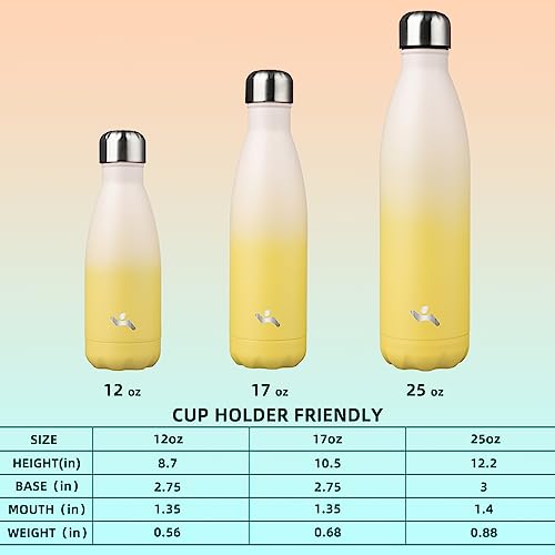 Image of Konokyo Insulated Water Bottles,12 oz Double Wall Stainless Steel Vacumm Metal Flask for Sports Travel,Lemon