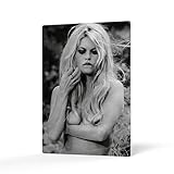 HB Art Design Portrait of Sexy Half Naked Actress Brigitte Bardot Black and White Metal Wall Art...