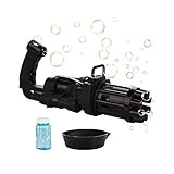 EUROXANTY Máquina de Burbujas Automática| Juguete de Pompas para Niños y Adultos | Diseño de Ametralladora Gatling | 20 x 9 x 7 Centímetros | Negro |